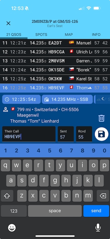 Screenshot of app